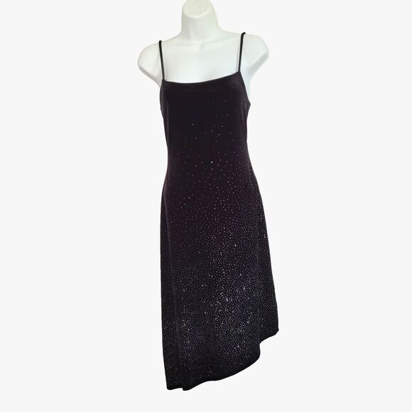 Vintage Dress Small Black Y2K Velvet Fairy Grunge Whims Goth Sparkles My Michele - Picture 1 of 6